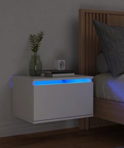 Comodino A Parete Con Luci Led Bianco