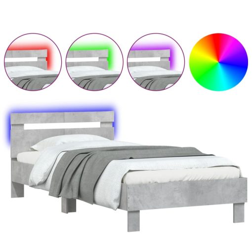Giroletto Con Testiera E Led Grigio Cemento 100x200 cm - Image 2