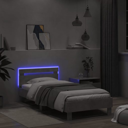 Giroletto Con Testiera E Led Grigio Cemento 100x200 cm - Image 4