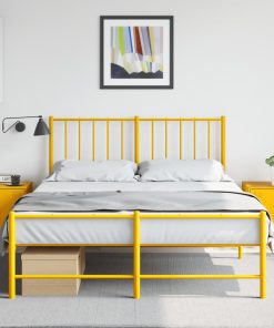Comodini 2 Pz Giallo Senape 34,5x39x44 Cm In Acciaio