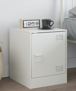 Comodino Bianco 34,5x39x44 Cm In Acciaio