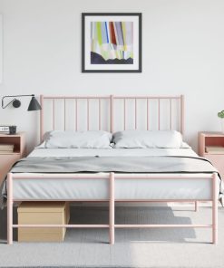 Comodini 2 Pz Rosa 34,5x39x62 Cm In Acciaio