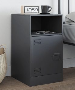 Comodino Antracite 34,5x39x62 Cm In Acciaio
