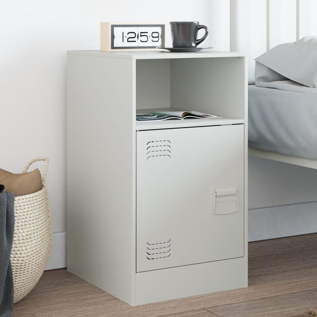 Comodino Bianco 34,5x39x62 Cm In Acciaio