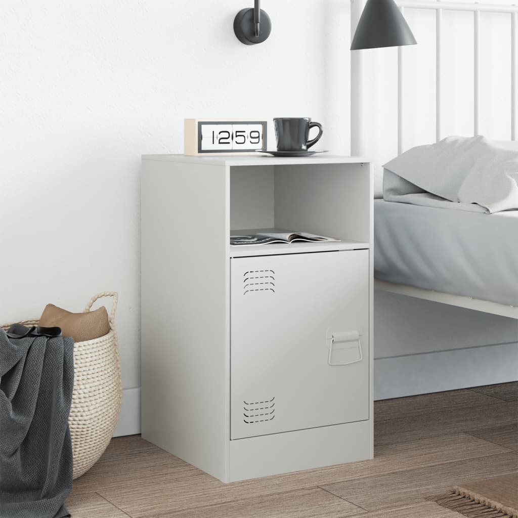 Comodino Bianco 34,5x39x62 Cm In Acciaio - Image 3