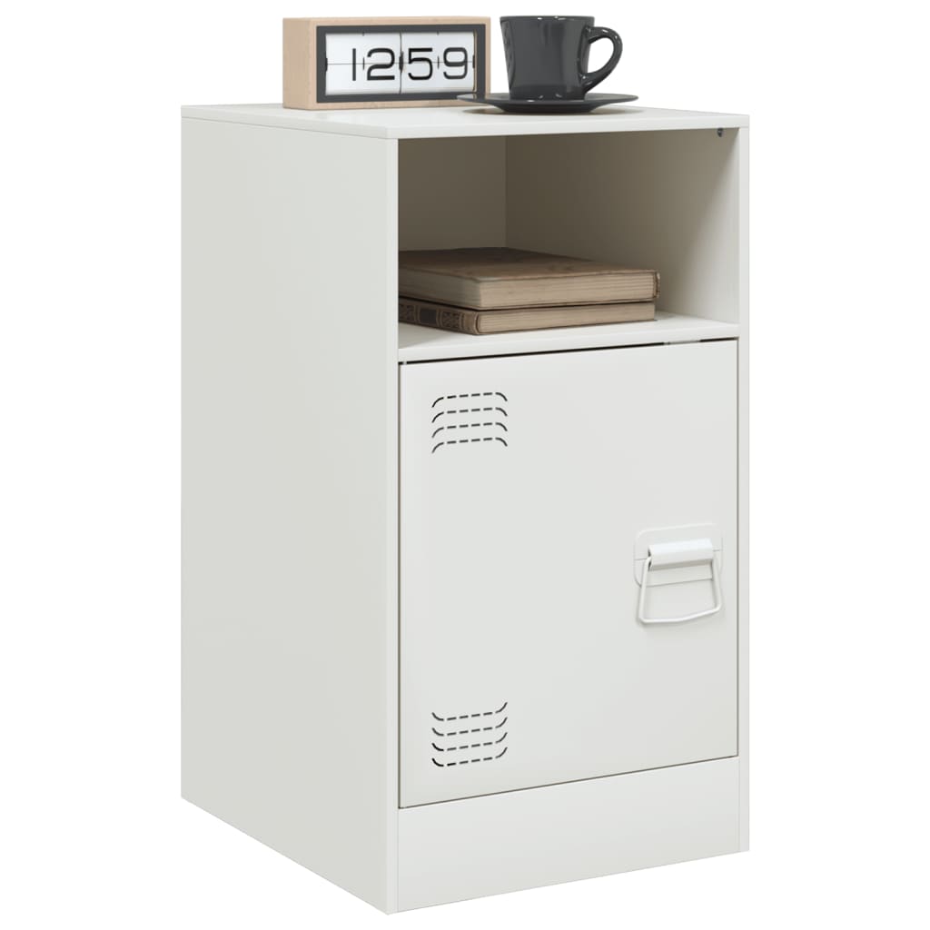 Comodino Bianco 34,5x39x62 Cm In Acciaio - Image 4