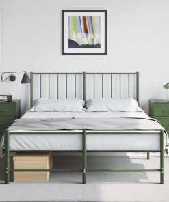 Comodini 2 Pz Verde Oliva 34,5x39x62 Cm In Acciaio