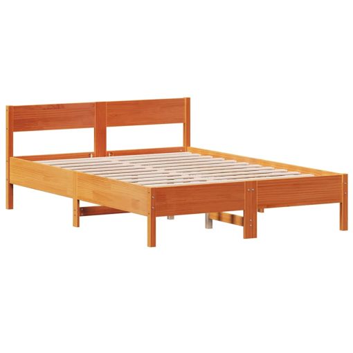 Letto Senza Materasso Marrone Cera 150x200 Cm In Legno Di Pino - Image 2