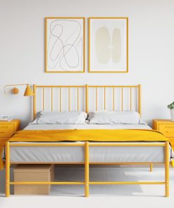Comodini 2 Pz Giallo Senape 36x39x50,5 Cm In Acciaio