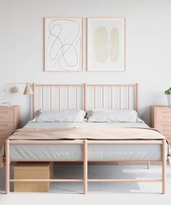 Comodini 2 Pz Rosa 36x39x68 Cm In Acciaio