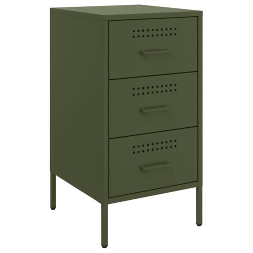 Comodino Verde Oliva 36x39x68 Cm In Acciaio - Image 2