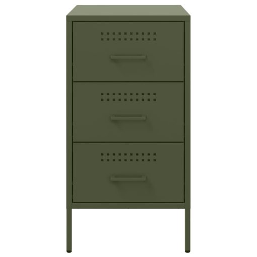 Comodino Verde Oliva 36x39x68 Cm In Acciaio - Image 6