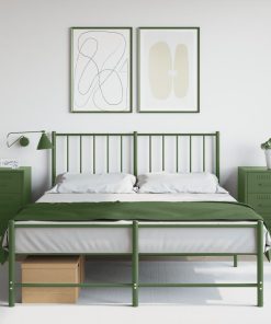 Comodini 2 Pz Verde Oliva 36x39x68 Cm In Acciaio