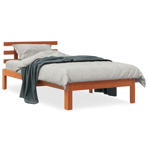 Letto Senza Materasso Marrone Cera 100x200 Cm In Legno Di Pino - Image 2