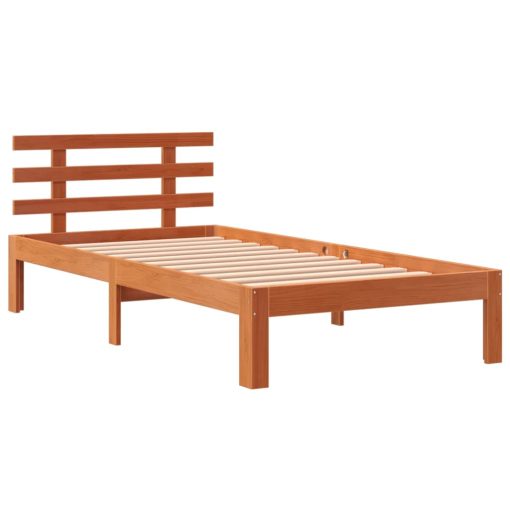 Letto Senza Materasso Marrone Cera 100x200 Cm In Legno Di Pino - Image 3