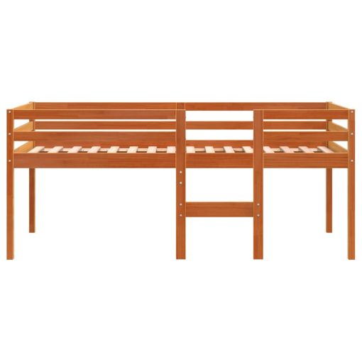 Letto A Soppalco Marrone Cera 80x200 Cm Legno Massello Di Pino - Image 4