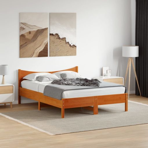 Letto Senza Materasso Marrone Cera 120x200 Cm In Legno Di Pino
