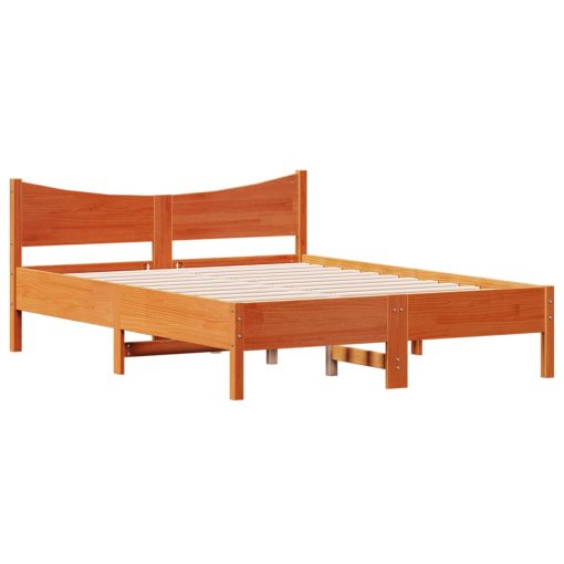 Letto Senza Materasso Marrone Cera 120x200 Cm In Legno Di Pino - Image 3