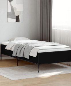 Giroletto Nero 90x200 Cm In Legno Multistrato E Metallo