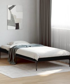 Giroletto Nero 90x200 Cm In Legno Multistrato E Metallo