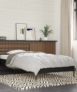 Giroletto Nero 90x200 Cm In Legno Multistrato E Metallo