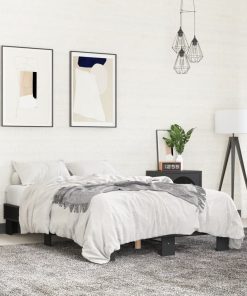 Giroletto Nero 140x200 Cm In Legno Multistrato E Metallo