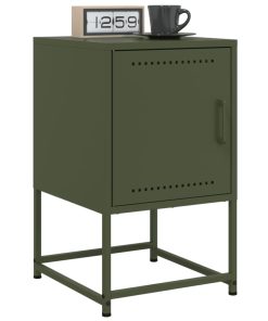 Comodini 2 Pz Verde Oliva 36x39x60,5 Cm In Acciaio