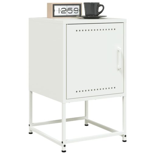 Comodini 2 Pz Bianchi 36x39x60,5 Cm In Acciaio