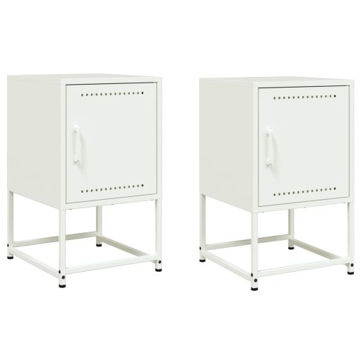Comodini 2 Pz Bianchi 36x39x60,5 Cm In Acciaio - Image 2