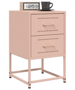 Comodini 2 Pz Rosa 36x39x60,5 Cm In Acciaio