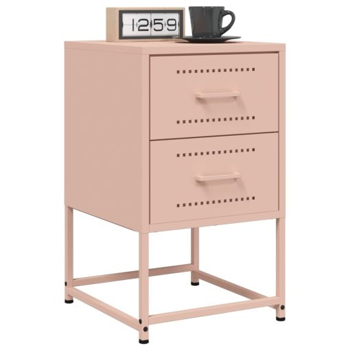 Comodini 2 Pz Rosa 36x39x60,5 Cm In Acciaio