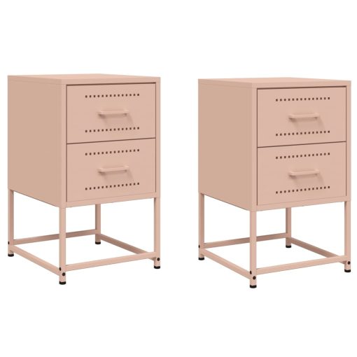 Comodini 2 Pz Rosa 36x39x60,5 Cm In Acciaio - Image 2