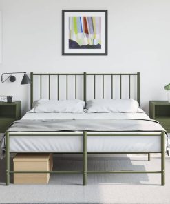 Comodini 2 Pz Verde Oliva 36x39x60,5 Cm In Acciaio
