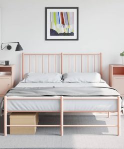 Comodini 2 Pz Rosa 36x39x78 Cm In Acciaio