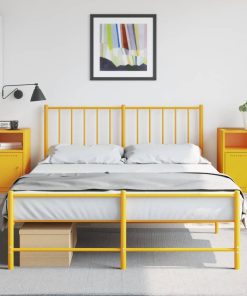 Comodini 2 Pz Giallo Senape 36x39x78 Cm In Acciaio