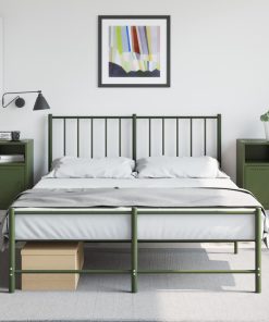 Comodini 2 Pz Verde Oliva 36x39x78 Cm In Acciaio