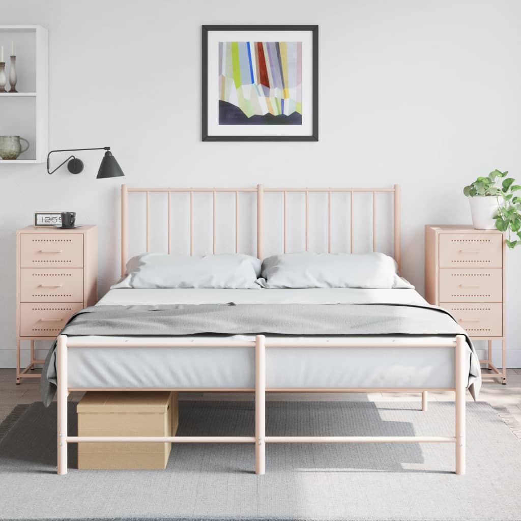 Comodini 2 Pz Rosa 36x39x78 Cm In Acciaio