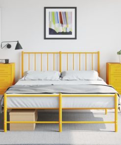 Comodini 2 Pz Giallo Senape 36x39x78 Cm In Acciaio