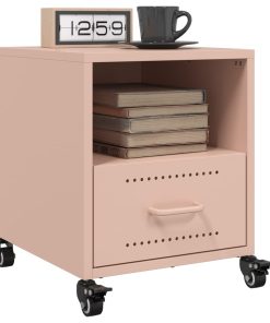 Comodini 2 Pz Rosa 36x39x43,5 Cm In Acciaio