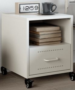 Comodino Bianco 36x39x43,5 Cm In Acciaio