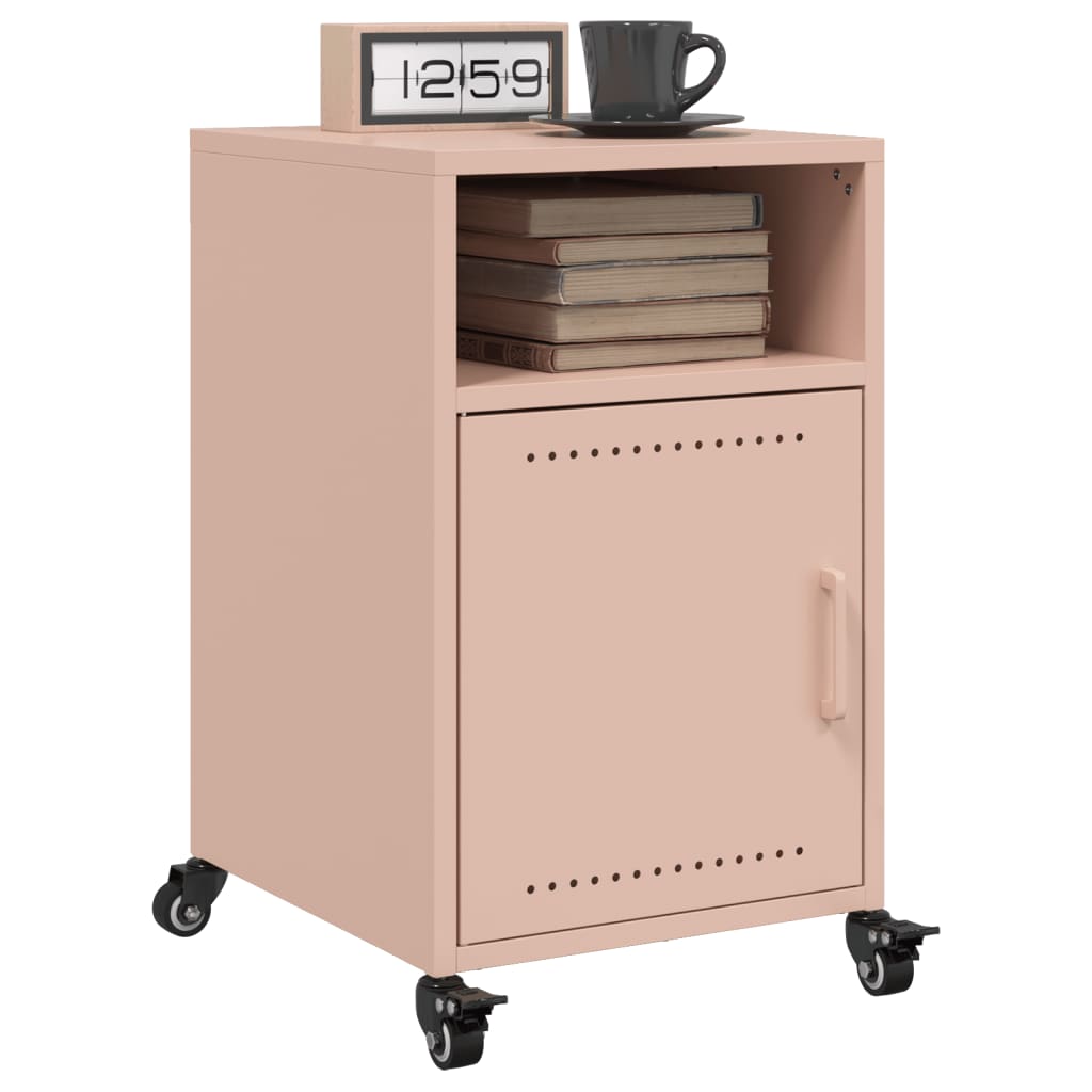 Comodini 2 Pz Rosa 36x39x59 Cm In Acciaio