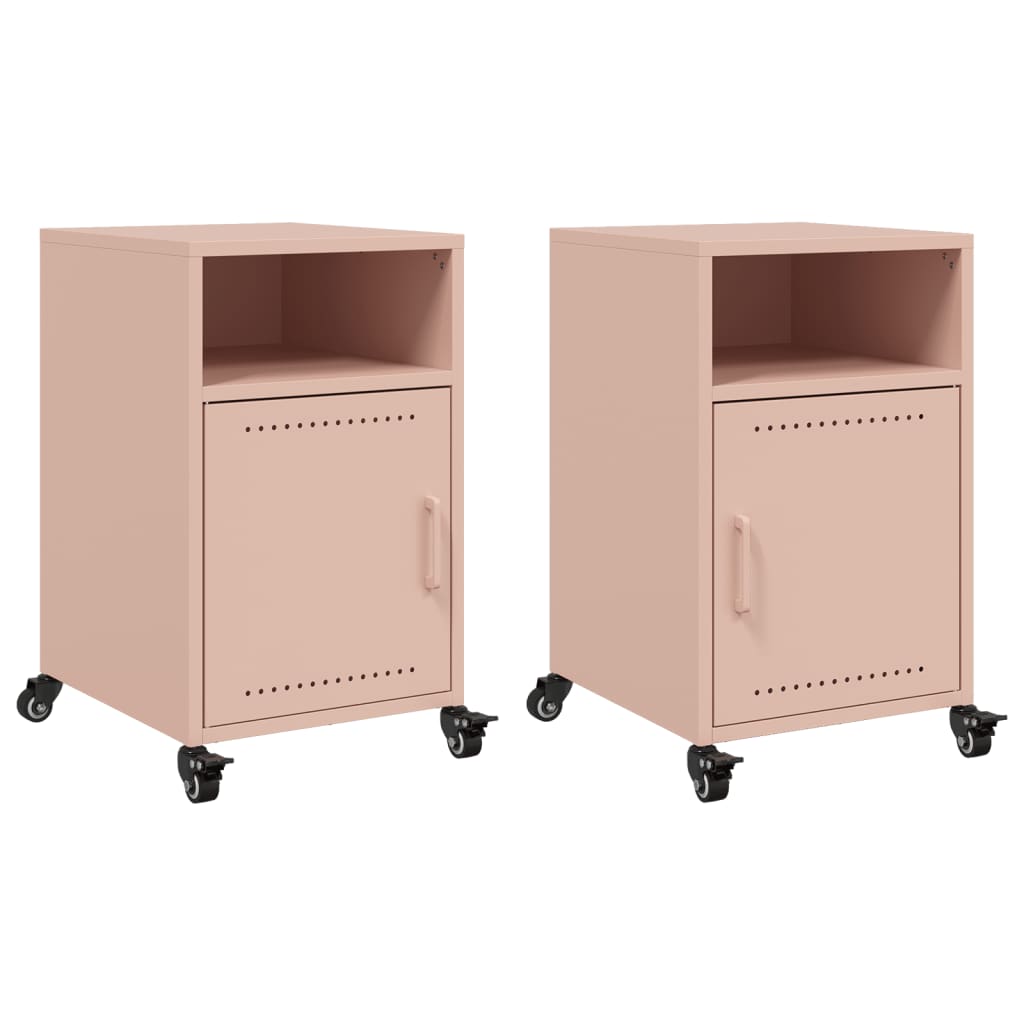 Comodini 2 Pz Rosa 36x39x59 Cm In Acciaio - Image 2