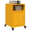 Comodini 2 Pz Giallo Senape 36x39x59 Cm In Acciaio