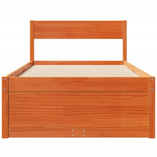 Letto Senza Materasso Marrone Cera 90x200 Cm Legno Di Pino - Image 4