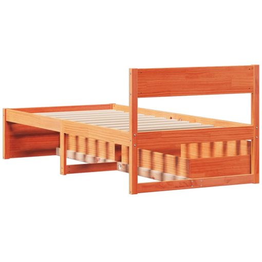 Letto Senza Materasso Marrone Cera 90x200 Cm Legno Di Pino - Image 6