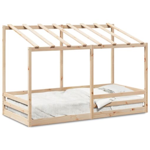 Letto Bambini Con Tetto Bianco 80x200 Cm Legno Massello Di Pino - Image 2