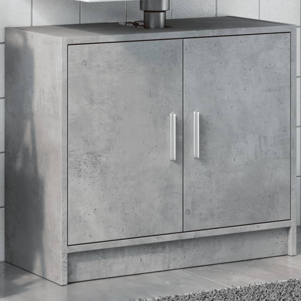 Mobile Lavabo Grigio Cemento 63x29x55 Cm In Legno Multistrato