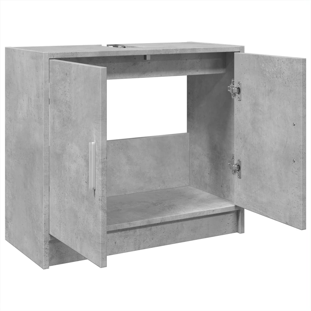 Mobile Lavabo Grigio Cemento 63x29x55 Cm In Legno Multistrato - Image 5