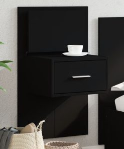 Comodino A Parete Con Luci Led Nero