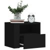 Comodini A Muro 2 Pz Nero 45x30x35 cm